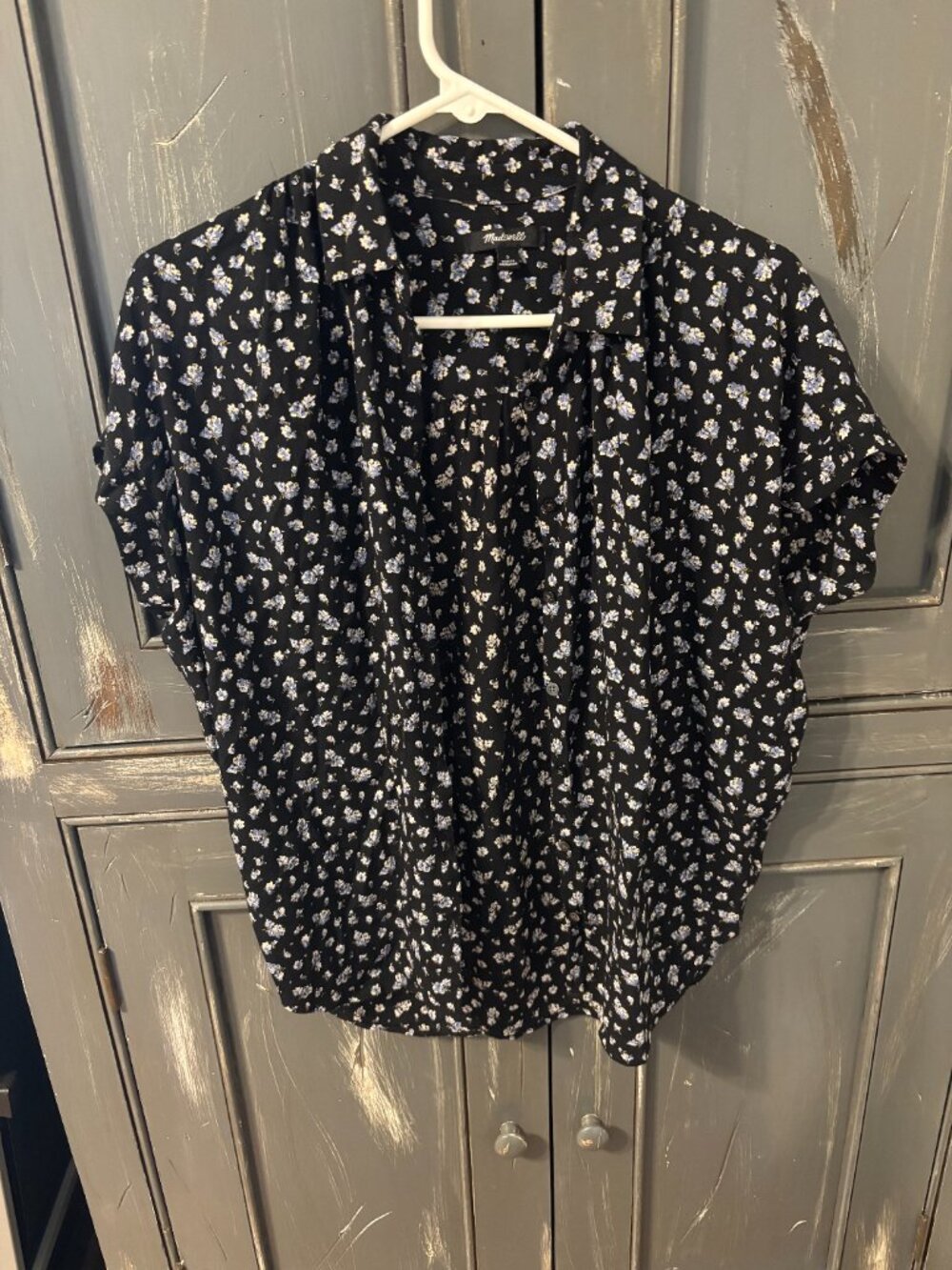 Madewell Central Drapey Shirt in Woodcut Flower - Picture 3 of 4